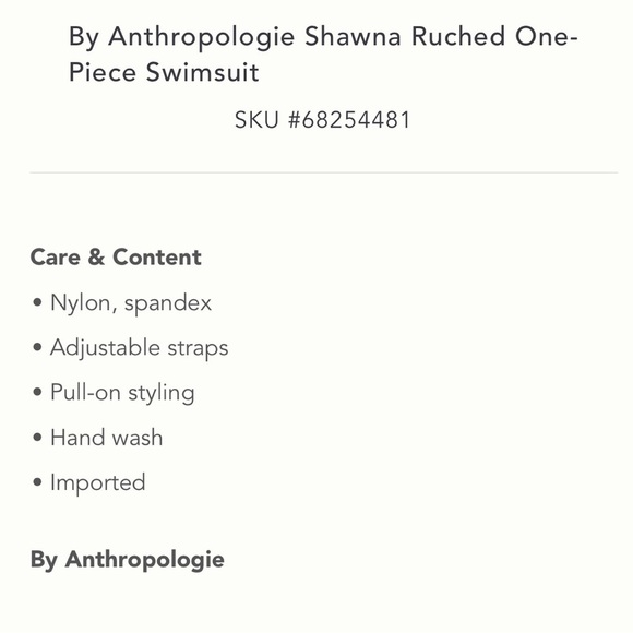 Anthropologie NWT Shawna Ruched One-Piece Swimsuit Size XXS. - Picture 6 of 8